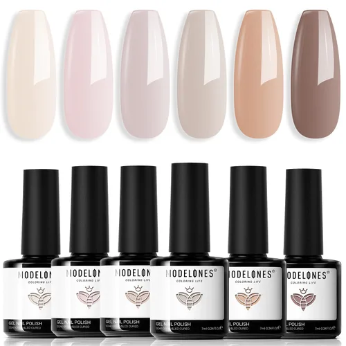 Vista 23 de Modelones - Juego de esmaltes de gel transparente, capa base de gel superior, sin limpieza, 0.5 onzas líquidas Un conjunto claro