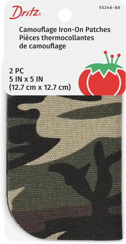 Vista 4 de Dritz - Parches para telas gruesas de aplicación por plancha de 5" x 5" (2 unidades)
