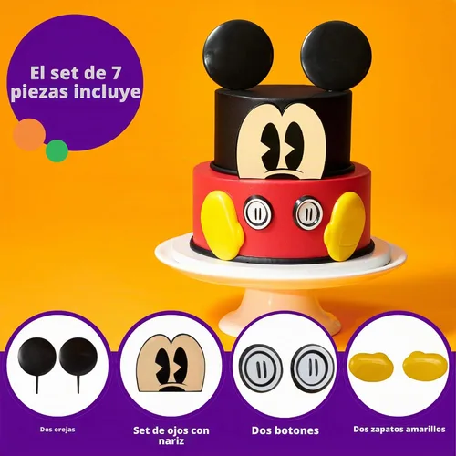 Vista 4 de Decoración para pastel de Mickey Mouse Juego de decoración de fiesta