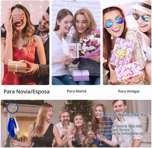Vista 5 de Mini atrapasueños – Mal de ojo con pluma de ganso, franela violeta azulado, pequeño atrapasueños hecho a mano para dormitorio, un atrapasueños