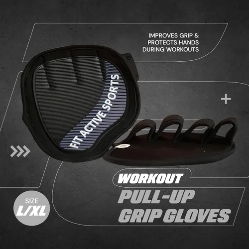 Vista 2 de Guantes de entrenamiento Fit Active Sports para el gimnasio - Agarres duraderos para el gimnasio y almohadillas de agarre - Acolchado de goma
