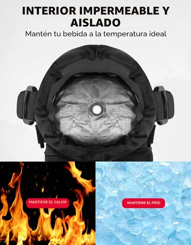 Vista 2 de KEMIMOTO Bolsa para botella de agua, portabotellas con correa ajustable para el hombro, soporte para botella de agua para senderismo, campamento