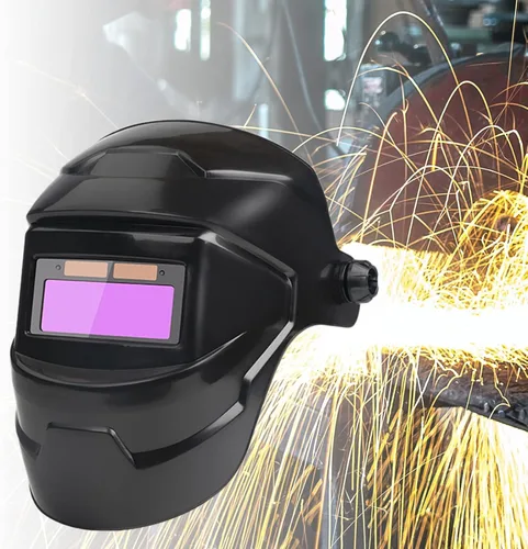 Vista 6 de Casco de soldadura Solar Powered Auto oscurecimiento LCD claro soldadura molienda campana de seguridad engranaje negro