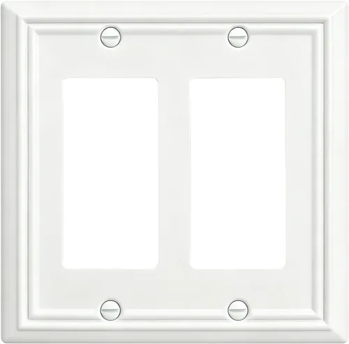 Vista 38 de Switch Plates Outlet Covers, 1-Pack Metal Wall Plate, Black Finish Midsize 1 Toggle 1 Decorator Combo Wall Plate, Ideal for GFCI Outlets, Light