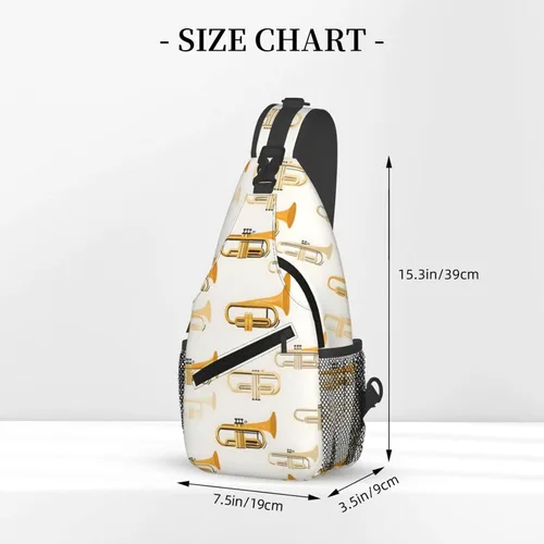 Vista 2 de Small Crossbody Bags for Women Men - Vintage Yellow Saxophone Print Adjustable Shoulder Bag Fanny Packs Belt Sling Bag Crossbody Purses Backpack for