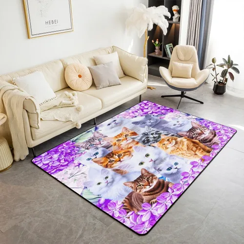 Vista 32 de jejeloiu Alfombra para sala de estar de animales de la selva para niños, 3 x 5, alfombra de área de tigre para niños, niñas, adolescentes