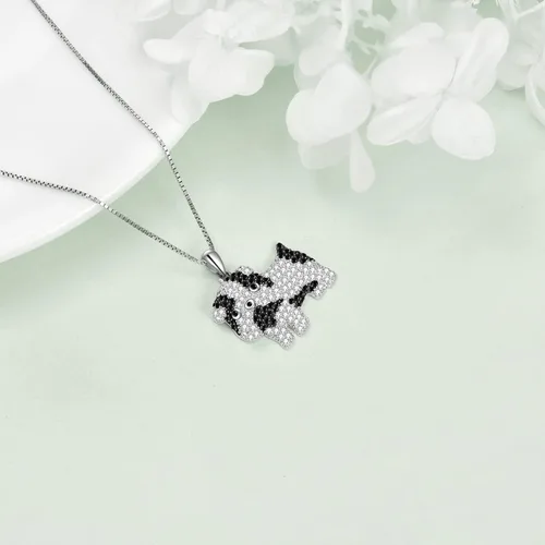 Vista 4 de HUKKUN Dog Breed Necklace for Dog Mom Sterling Silver English BullPoodle Dog Necklace for Women Gift for Dog Lover