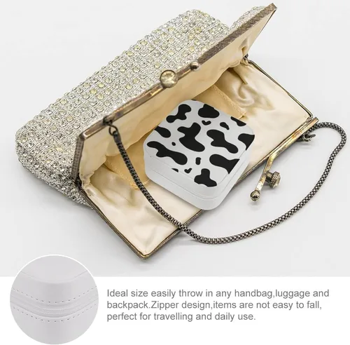 Vista 5 de Joyero personalizado, organizador de joyas de cuero personalizado, estuche de joyería pequeño de viaje, collar y aretes, diseño de foto, texto, caja