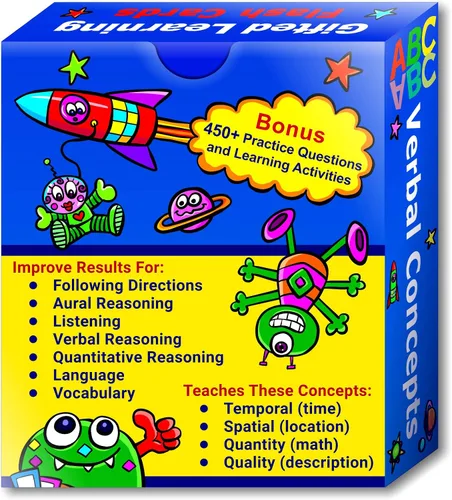 Vista 9 de Tarjetitas en inglés para superdotados y niños avanzados, para practicar conceptos y vocabulario, de la marca testingmom.com