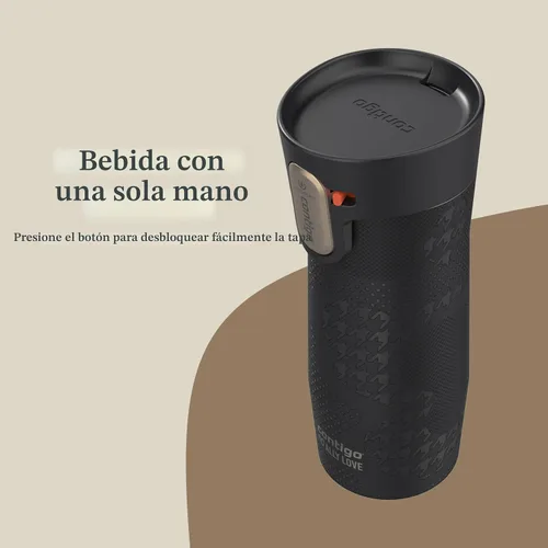 Vista 6 de Contigo x Ally Love - Taza de viaje de acero inoxidable aislada al vacío con Autoseal y tapa fácil de limpiar, a prueba de derrames, mantiene