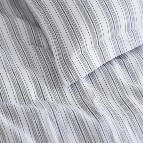 Vista 5 de Nautica - Funda de edredón tamaño individual, ropa de cama reversible de algodón con cierre de botón, decoración casual del hogar para todas