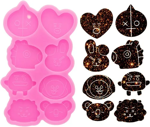 Vista 11 de 2 moldes de silicona de resina de corazón de 20 cavidades mini corazones de resina epoxi molde de fundición para joyería y colgantes, bricolaje