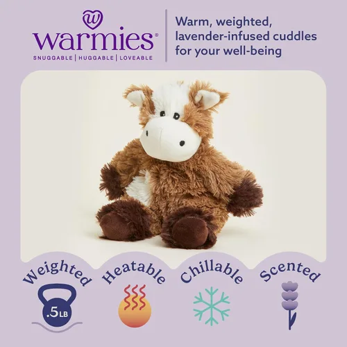 Vista 2 de Warmies Junior Animales de Peluche Calentitos y con Peso, Vaca - Animal de Peluche Calentador de Felpa para Calor y Confort - Lindos Juguetes