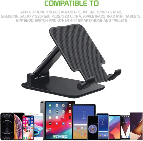 Vista 7 de Soporte ajustable para teléfono y tableta, soporte para mesa de escritorio, soporte plegable compatible con iPhone, iPad Pro Air Mini Android