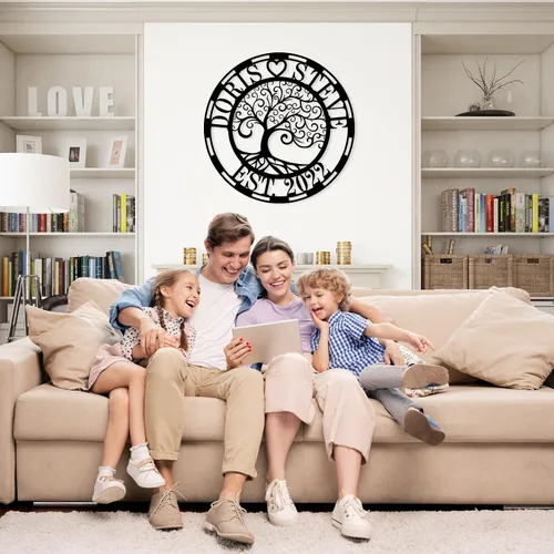 Vista 2 de Arte de pared de metal personalizado del árbol de la vida, el árbol de la vida es un producto popular de decoración del hogar en la actualidad.