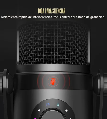 Vista 6 de MAONO Micrófono dinámico, micrófono de PC Podcast USB/XLR con software, ecualizador, toque para silenciar, conector para auriculares, perilla