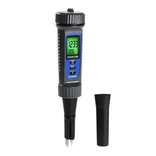 Vista 10 de Medidor de pH para alimentos Medidor digital de temperatura EC pH 3 en 1 con ATC, probador de pH de alimentos para verificar fermentación/masa
