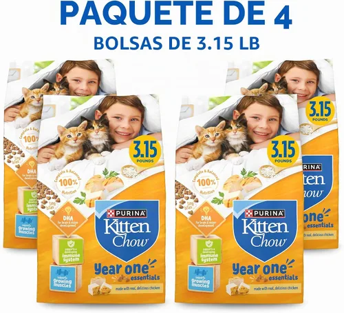 Vista 3 de Purina 1780015021 Kitten Chow - Alimento seco para gatitos con sabor a pollo, 3.15 libras