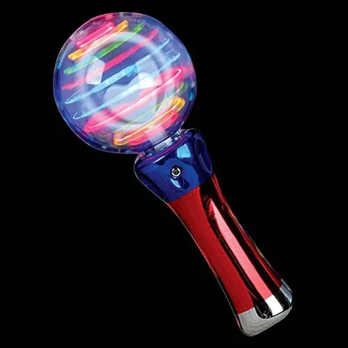 Vista 2 de Varita Giratoria Intermitente Tormenta de Meteoros con Luz LED Bola Mágica de Patrón Cambiante Orbe Sensorial Novedoso Recuerdo de Fiesta
