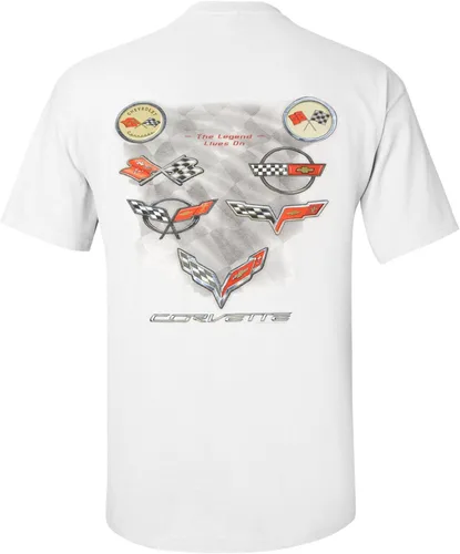 Vista 2 de Corvette playera "The Legend vidas en color blanco