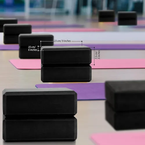 Vista 5 de Bloques de yoga de espuma EVA para yoga, ligeros, antideslizantes, de apoyo, para pilates, estiramientos y meditación, para mujeres, hombres, yoguis