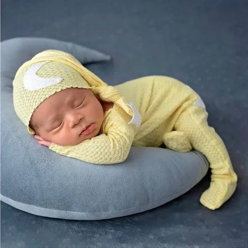 Vista 2 de Trajes de fotografía para recién nacidos, mameluco, sombrero, traje de fotos de bebé, accesorios para niño y niña
