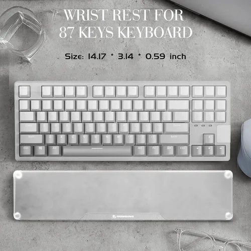 Vista 4 de Reposamuñecas de teclado de acrílico -80% TKL Mecánico- CNC Aleación de Aluminio Logotipo Personalizado Soporte de Escritorio para Teclado