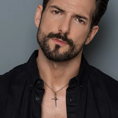 Vista 2 de Handmade Pendant on cord Necklace sterling silver cross necklace for men pendant men nail cross pendant cross pendant chain gothic punk rock