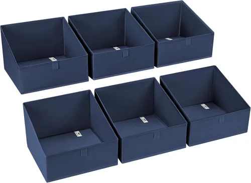 Vista 67 de DIMJ Contenedores de almacenamiento trapezoidales para ropa, 4 paquetes organizadores de armario y cestas de almacenamiento, cestas plegables