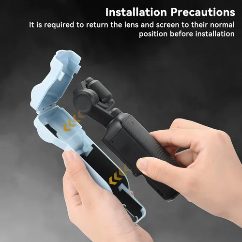 Vista 4 de UTEBIT Funda protectora de pantalla DJI Osmo Pocket 3, protector de pantalla de cardán, protector de lente para Osmo Pocket 3, funda de plástico Azul