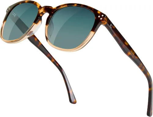 Vista 16 de Gafas de sol polarizadas para mujer con protección UV para mujer, a la moda, grandes sombras con marco de acetato BC2110