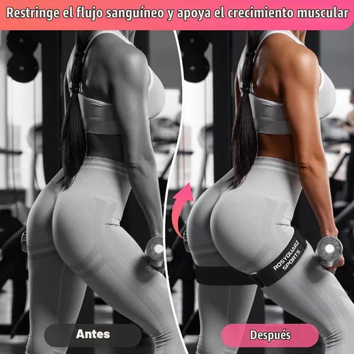 Vista 6 de Bandas de glúteos para entrenamiento, bandas de restricción de flujo sanguíneo para mujeres/hombres, bandas ajustables de resistencia a la oclusión