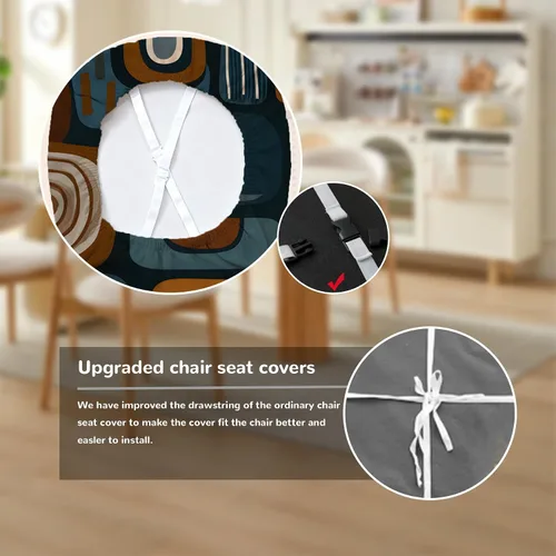 Vista 2 de Fundas de asiento para silla, impermeables, elásticas, estampadas, con lazos elásticos, extraíble, lavable, protector para sillas tapizadas de Negro
