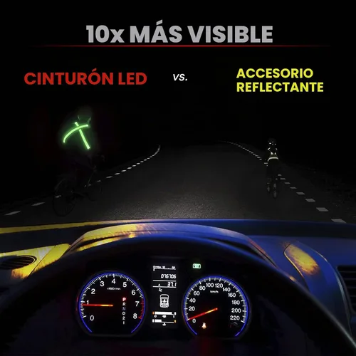 Vista 5 de ILLUMISEEN Cinturón reflectante LED Luces LED de alta visibilidad con 2 modos de iluminación Hebilla ajustable de liberación rápida Recargable