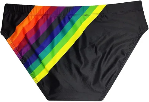 Vista 9 de Bañador de natación con almohadilla push-up para hombre, con relleno, arco iris, sexy, baño de sol, surf