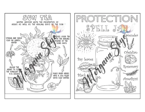 Vista 10 de Witchcraft Coloring Book for Adults Channel Your Creative Energy and Discover the Magic of Plants, Herbs, Crystals, and Beyond