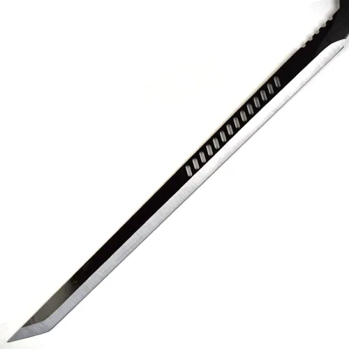 Vista 4 de Espada ninja, machete, cuchillo de lanzamiento táctico, hoja, katana, tanto, de 27 pulgadas Hoja única negra