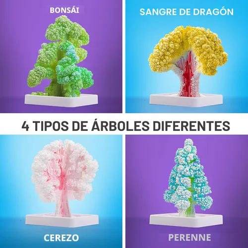 Vista 4 de Kits de manualidades National Geographic para niños - Kit de cultivo de cristales, haz crecer 6 árboles de cristales en solo 6 horas, kit