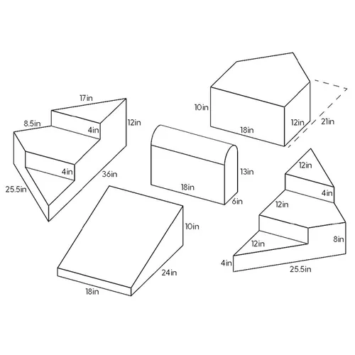 Vista 2 de FDP SoftScape Escalador de esquinas escalonadas y deslizantes, estructura de juego activo para interiores para niños pequeños y preescolares, espuma