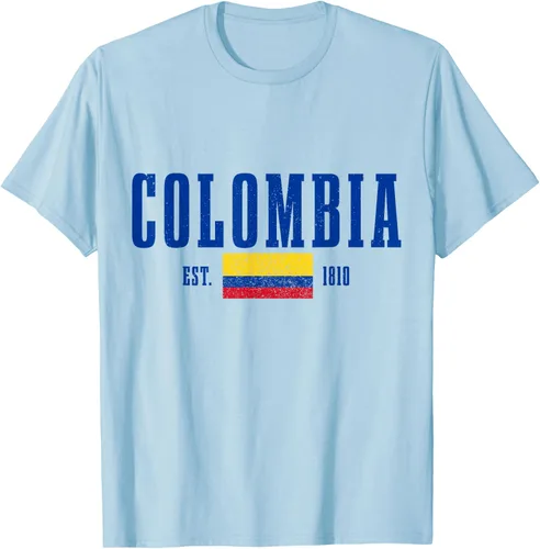 Vista 62 de Colombia Est. 1810 - Camiseta de Colombia Vintage, Negro, S