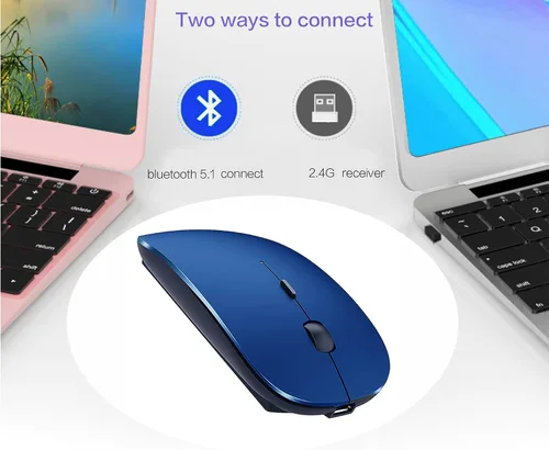 Vista 4 de PEIBO Ratón inalámbrico Bluetooth para portátil Mac, Mac, MacBook, iPad, MacBook Air, MacBook Pro, PC, computadora de escritorio, Windows, Chromebook