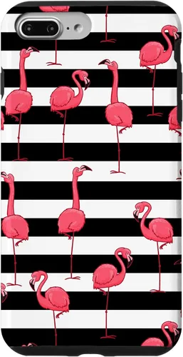 Vista 9 de Funda de regalo para iPhone 13 Flamingo Negro Blanco Rayas Cool Animal Bird Lover