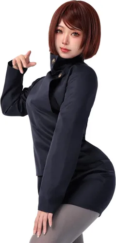 Vista 9 de DAZCOS Ieiri Shoko - Disfraz de cosplay, falda de talla estadounidense para mujer, uniforme con medias