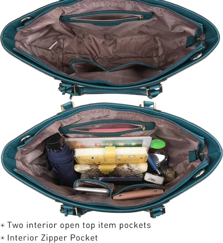 Vista 6 de DASEIN - Bolsa de mano para mujer bolsa tipo bandolera asa superior bolsa plana para trabajar