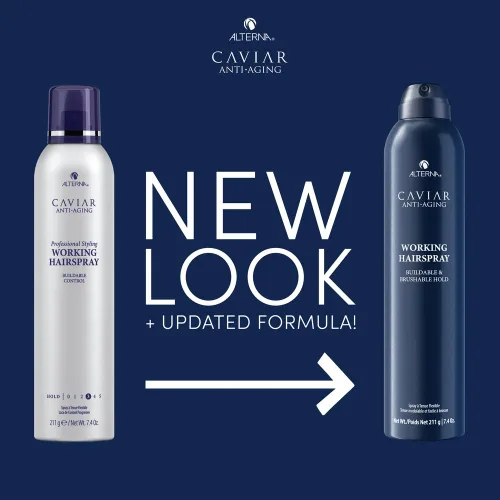 Vista 2 de Alterna CAVIAR Anti-Aging Working Hairspray Buildable, Brushable Hold Helps Control Frizz & Adds Shine Sulfate Free