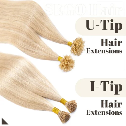 Vista 243 de SEGO Extensiones de cabello humano con micro cuentas, extensiones de cabello humano con micro bucle, lacio, natural, fusión fría, 1.76 oz/paquete