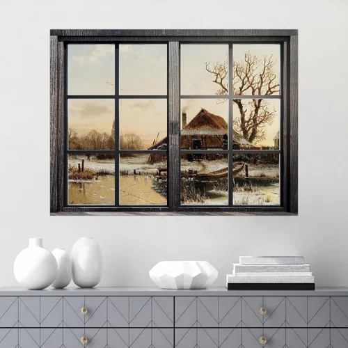 Vista 44 de SIGNWIN Adhesivo de pared removible/mural de pared para ventana, vegetación exuberante y árboles iluminados por el sol, fotografía, realismo