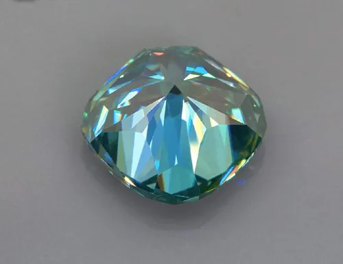 Vista 4 de Mois Moissanita suelta de 3 quilates, diamante de moissanita de color azul, claridad VVS1, piedra preciosa brillante de corte cojín para hacer