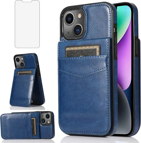 Vista 7 de Asuwish Funda compatible con iPhone 15 de 6.1 pulgadas con protector de pantalla de vidrio templado y tarjetero para tarjetas de crédito, soporte