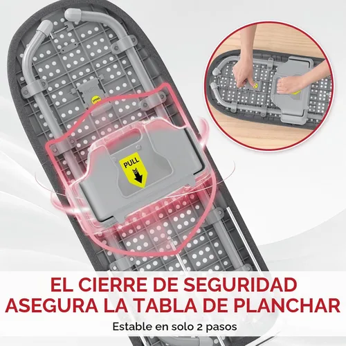 Vista 4 de APEXCHASER Small Ironing Board, Iron Board with Iron Rest & Holder, Black Negro